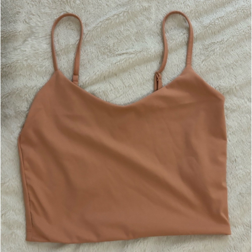 Brand New Forever 21 Orange/Cream Cropped Tank Top
